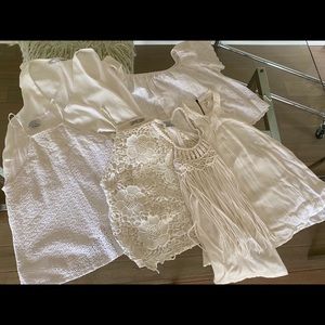Lot of 6 White Blouses 5 ZARA